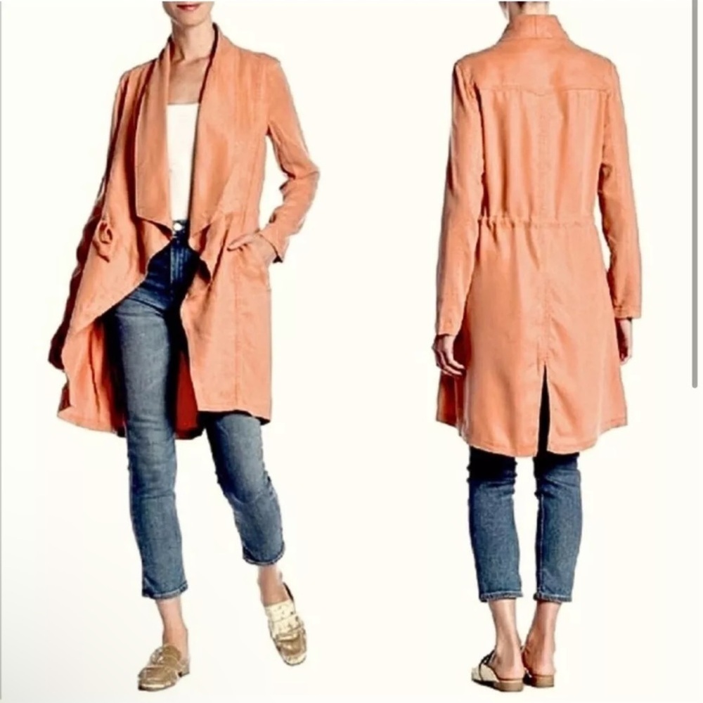 Stylish Orange Drape Coat